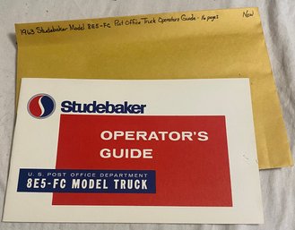 1963 Studebaker Model 8E5-FC Post Office Truck Operators Guide