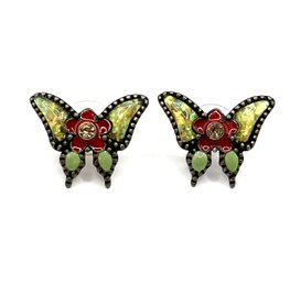 Vintage Multi Color Butterfly Earrings