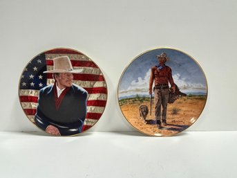 Two Commemorative John Wayne Decorative Plates