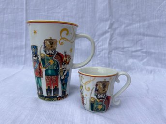 Williams Sonoma Holiday Nutcracker Mug And Travel Mug With Lid