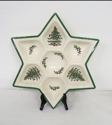 Spode Star Pattern Christmas Tree Holiday Serving Dish