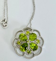 PRETTY STERLING SILVER AND PERIDOT NECKLACE BY STS