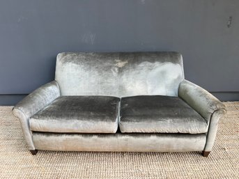 Rich Sage Green Velvet Sofa 1 Of 2