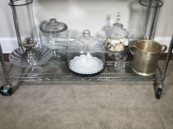 Shelf #2 - Fantastic Entertaining / Decor Lot - Champagne Bucket - Cake Stands - Bowls - Candle Holders & More