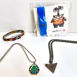 New Disney Pixar Wall E Watch, ROXO Superhero Charm Bracelet, Yugioh Necklace & Minecraft Necklace