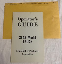 1957 Studebaker 3E48 Model Truck Operators Guide