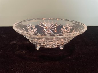 Footed Cut Glass Candy Dish