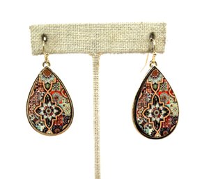 Lovely Paisley Tear Drop Dangle Earrings