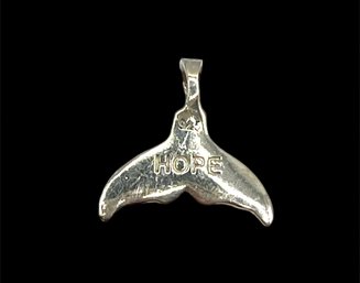 Sterling Silver Hope Dolphin Tail Pendant