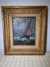 Original Nautical Scene Painting Signed Boulnois