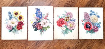 A Series Of 4 Original 19th Century Botanical Watercolors - Unframed