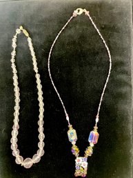 Pale Lilac Crystal Beaded Necklace And Newer Fashion Necklace