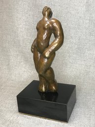 Fabulous Vintage Bronze Sculpture By Karen Peterson - Read Bio Below - This Is Her Classic Style Work