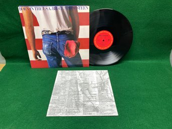 Bruce Springsteen. Born In The U.S.A. On 1984 Columbia Records With Double Sided Song Lyric Insert.