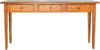 An Antique Notched Oak Sideboard Or Console