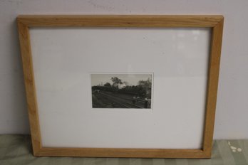 Framed Vintage Photograph Of Train Derailment