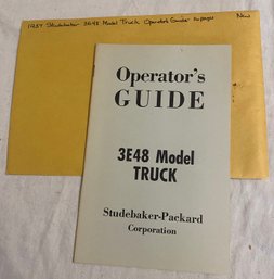 1957 Studebaker 3E48 Model Truck Operators Guide