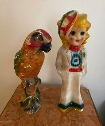 Chalkware Figures - Carnival Prizes Circa 1940s 50s