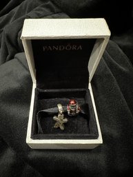 Retired PANDORA 925 Santa Claus And Gingerbread Man New With Box