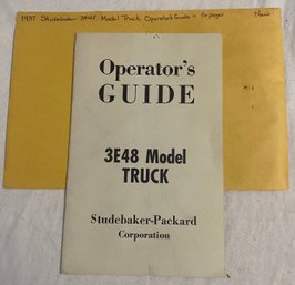 1957 Studebaker 3E48 Model Truck Operators Guide