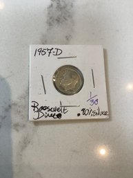 1957 D Roosevelt Dimes .90 Silver 131