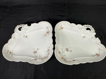 Gorgeous Pair Of Scalloped Serving Dishes By K&A KRAUTHEIM SELB Bavaria   12x10.5