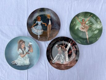 Set Of 4 Commemorative Ballet Plates With Original Boxes And Certificates Of Authenticity