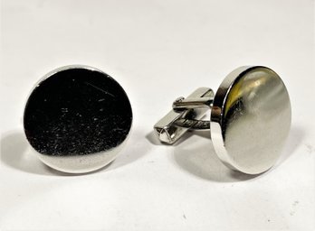 Sterling Silver SWANK Vintage Round Cufflinks