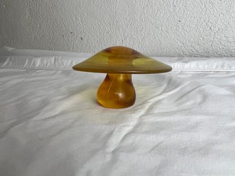 Vintage Amber Viking (?) Glass Mushroom