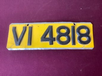 VI 4818 LICENSE PLATE