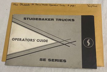 1960 Studebaker 5E Series Trucks Operators Guide