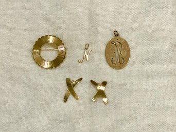 14k Gold Pendants & Pin