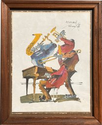 A New Orleans Themed Watercolor Print By Leo Meiersdorff, 1976