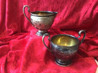 STERLING SILVER CREAMER & SUGAR