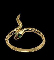 Vintage Sterling Silver With Vermeil Snake Ring 8