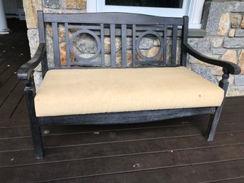 Paid $500 - By GRANDIN ROAD - Beautiful English Style Garden Bench With Cushions - Very Nice Piece ! WOW !