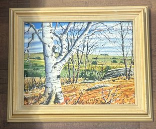 Framed Watercolor Landscape