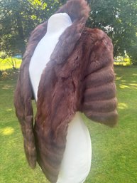 Vintage Mink Stole Cape No Rips Tears Or Holes Lining  Hook Closure Present