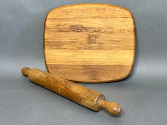 A Quality Dansk Cutting Board & A Wooden Rolling Pin