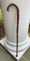 Antique Vtg Hand Carved Folk Art Knotty Pine Walking Stick/cane 34' Tall (READ DESCRIPTION)