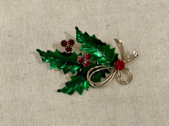 St. Labre Enameled & Jeweled Holly Pin