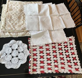Vintage Embroidery & Crochet Group With Pillow Shams