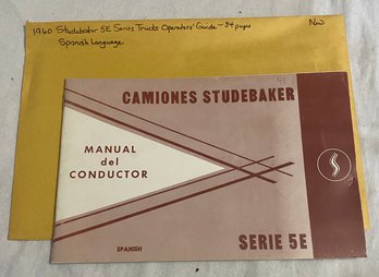 1960 Studebaker 5E Series Trucks Operators Guide