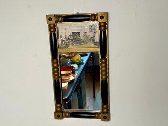 Small Vintage Colonial Style Trumeau Mirror