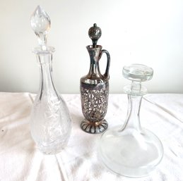 Trio Of Glass Decanters