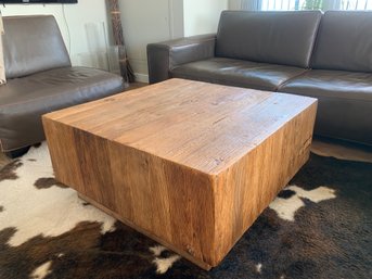 CB2 Coffee Reclaimed Wood Block Table