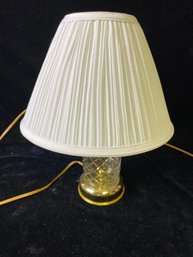 Short Glass And Brass Table Lamp