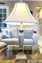 A Glam Silver Tone Table Lamp