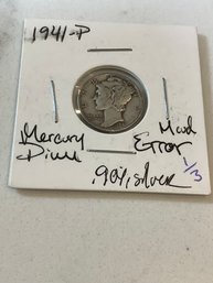 1941 P Mercury Dime .90 Silver (error) 133