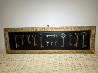 Shadowbox Of Antique Skeleton Keys